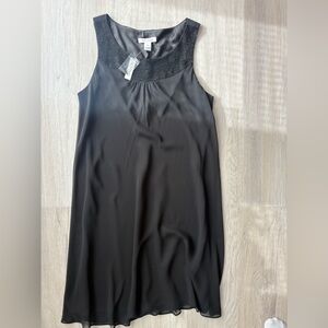 White House Black Market Black Dress with Beaded Neckline